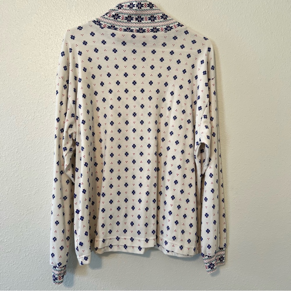 Vintage Venizia White Mod Patterned Long Sleeve Turtle Neck Contrast Cuff granny - Picture 2 of 10
